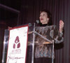 Jane Wyman speaking at the 1989 Arthritis Foundation 'Commitment to a Cure' gala.